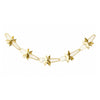 Cream and gold embossed foil Christmas garland shown fully extended against a white background