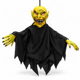 Scary hanging Halloween goblin decoration 45cm – full front view on white background