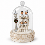 Christmas carol singers cloche ornament unlit on white background
