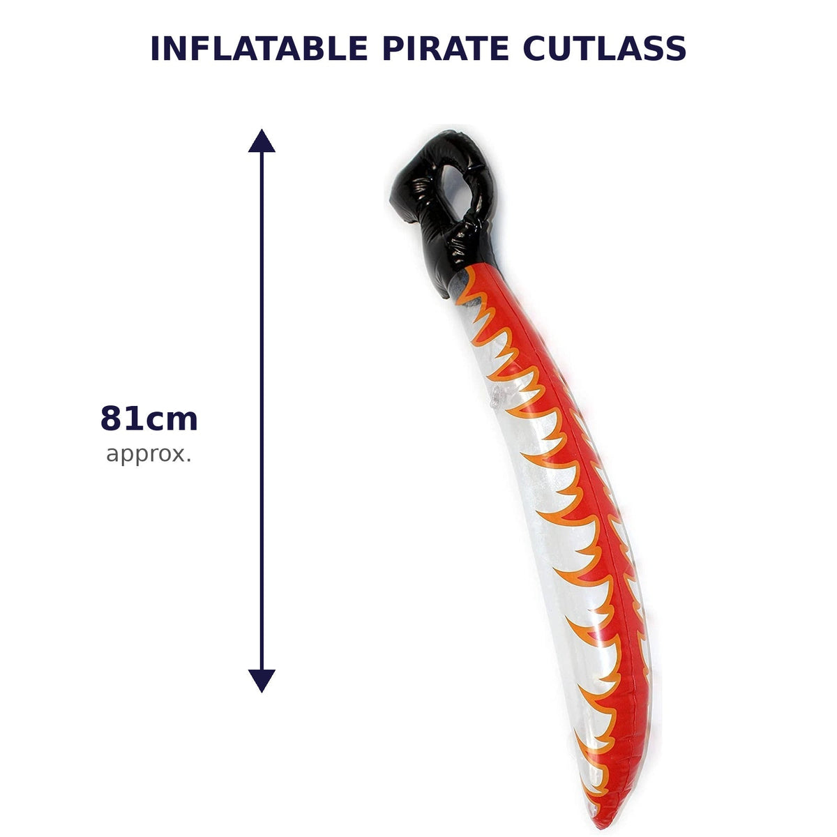 Inflatable pirate cutlass fancy dress sword 81cm length measurement