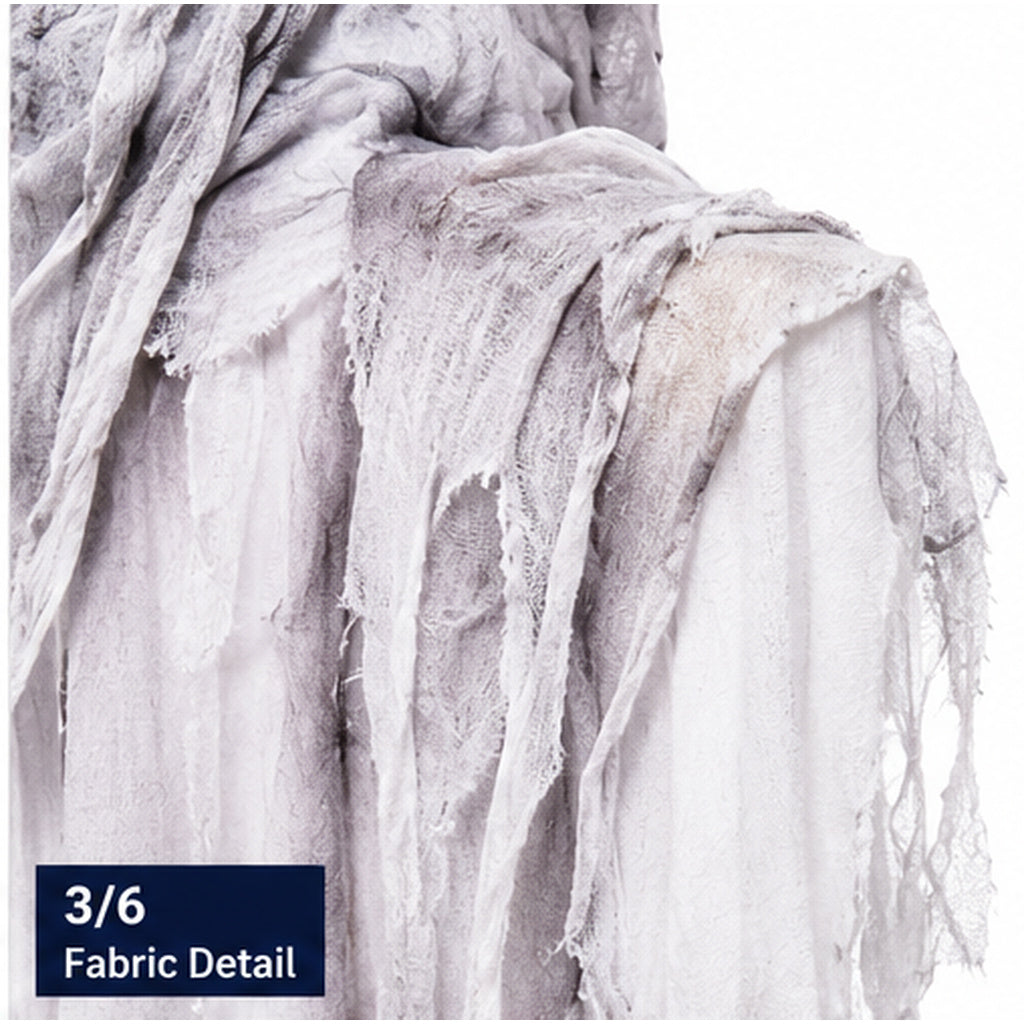 Paper Magic white Halloween ghost decoration tattered fabric detail