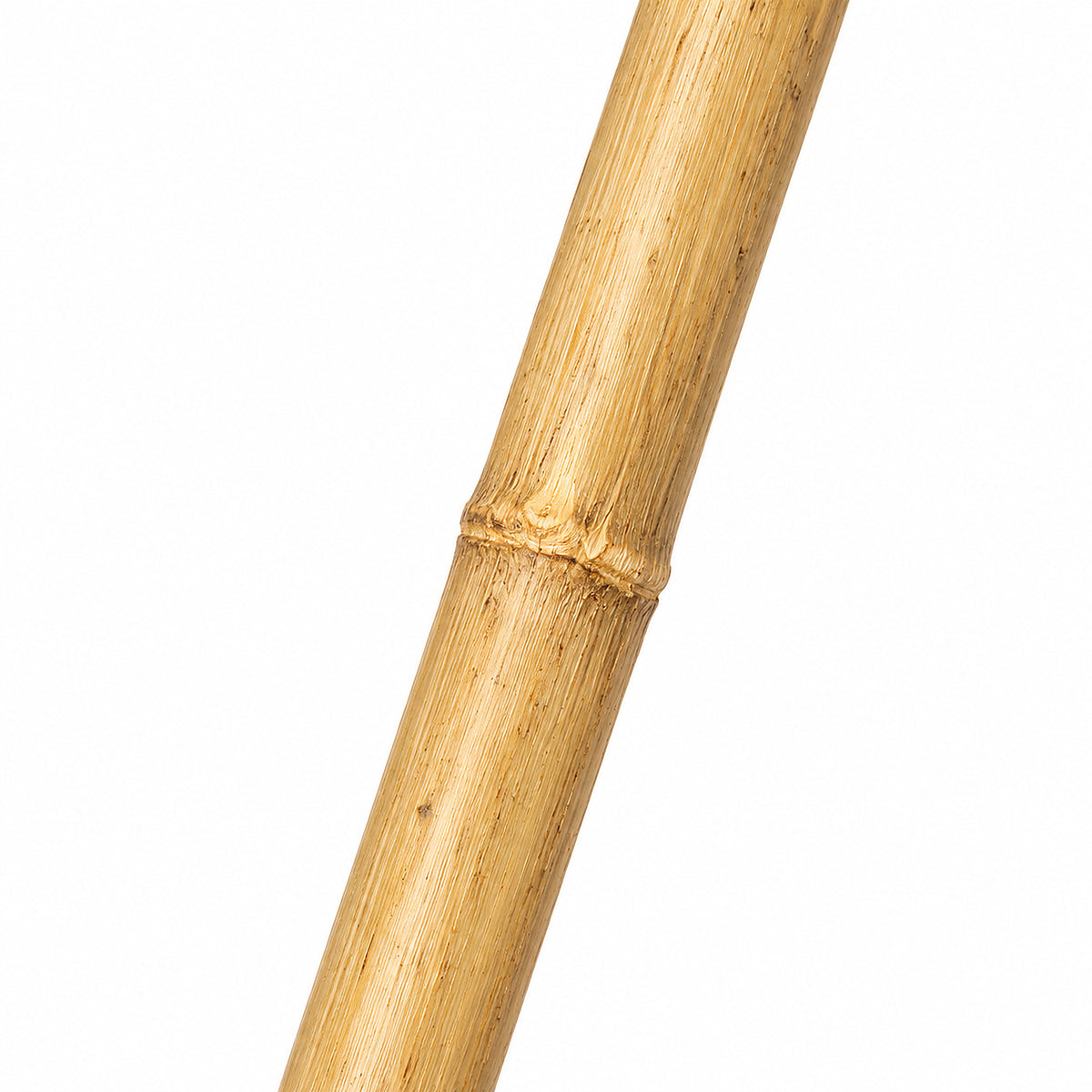 Close-up of natural wooden handle on 90cm witches broom fancy dress accessory
