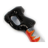 Black inflatable cutlass sword handle close up
