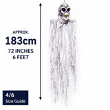 Approximately 183cm 72 inches 6ft hanging Halloween skull ghost size guide