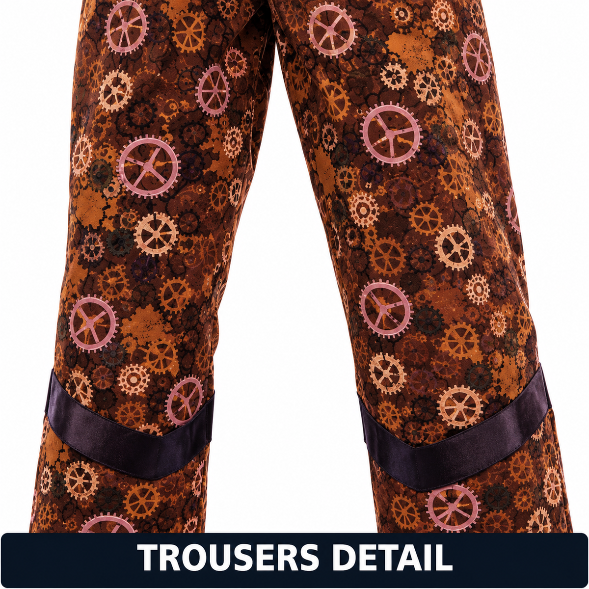 Mad Hatter brown gear patterned Halloween costume trousers