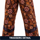 Mad Hatter brown gear patterned Halloween costume trousers