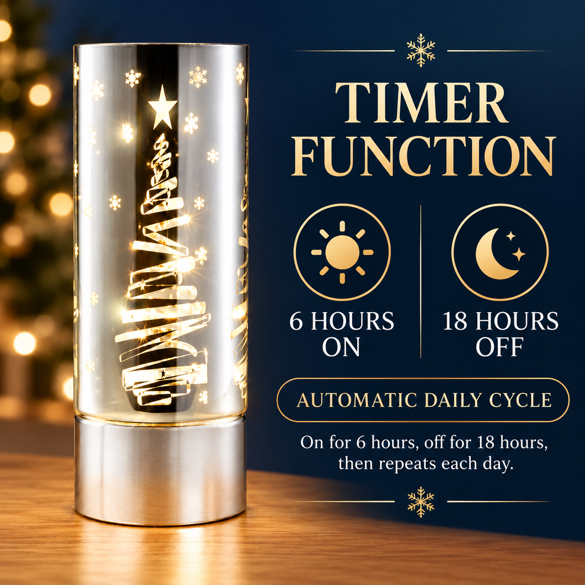 Anika LED lamp timer 6 hours on 18 hours off automatic daily cycle