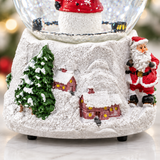 Musical snowman Christmas snow globe in a festive home display