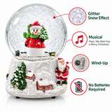 Musical snowman Christmas snow globe in a seasonal gift display