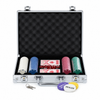 Global Gizmos 200-chip poker set in aluminium case with five dice and playing cards