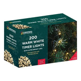 200 LED warm white battery timer Christmas lights box