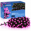300 pink LED chaser Christmas lights with retail box, 20.9m lit length