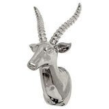 Silver ceramic antelope bust ornament