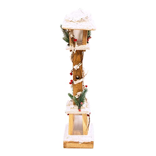 The Christmas Workshop 60cm LED snow-topped wooden lamppost