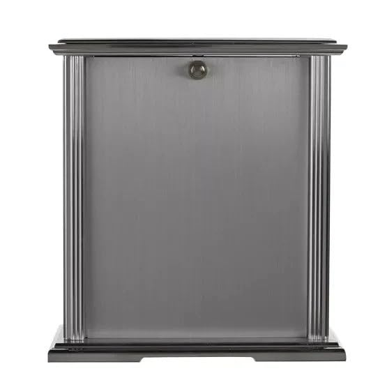 WM.Widdop. Silver Mantel Clock Navy Face - W2941