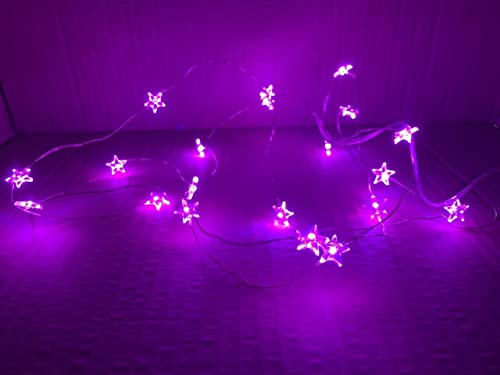 Battery-operated pink star LED decorative lights