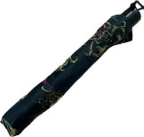 Compact green patterned telescopic umbrella with cover