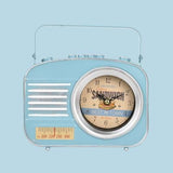 Hometime blue retro radio metal mantel clock – 20cm