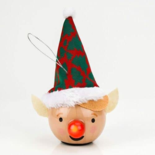 Widdop LED elf Christmas baubles set of six