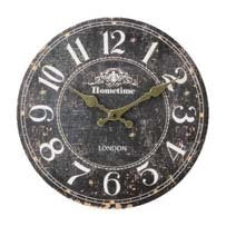 Hometime Whitton round brown and white MDF wall clock