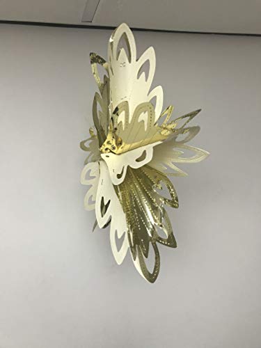 HARTES Cream & Gold Foil Christmas Ceiling Decorations (Small Star)