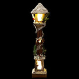 The Christmas Workshop 60cm LED snow-topped wooden lamppost