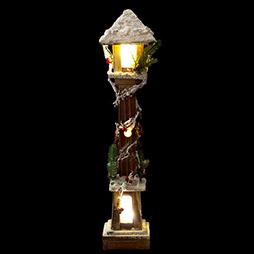 The Christmas Workshop 60cm LED snow-topped wooden lamppost