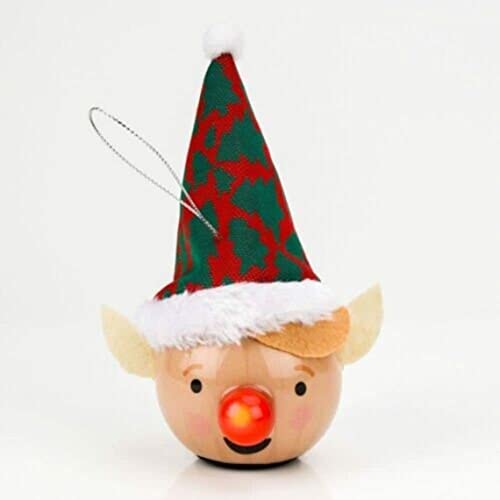 Widdop LED elf Christmas baubles set of six