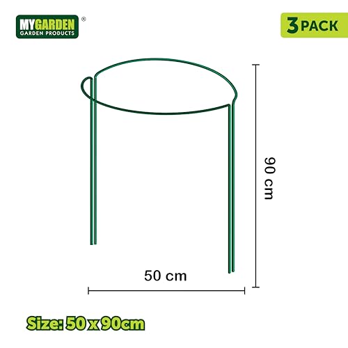 Green metal plant supports – 9 pack, 50 x 90cm