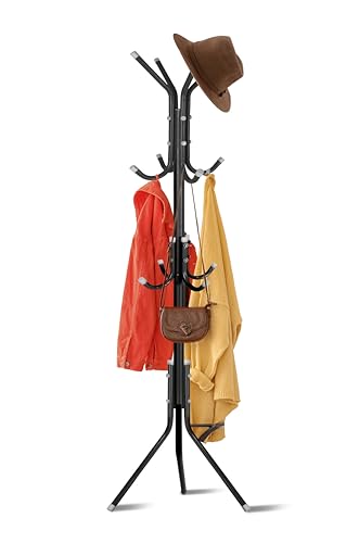 LKH black metal coat stand with hooks – 170cm