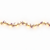 40 warm white LED garland with lilac and white pearl beads on a white background