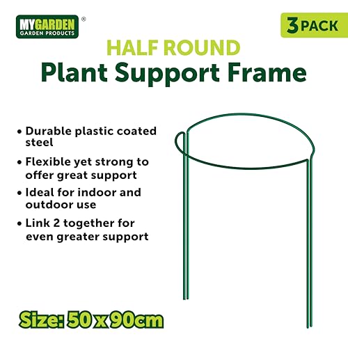 Green metal plant supports – 9 pack, 50 x 90cm
