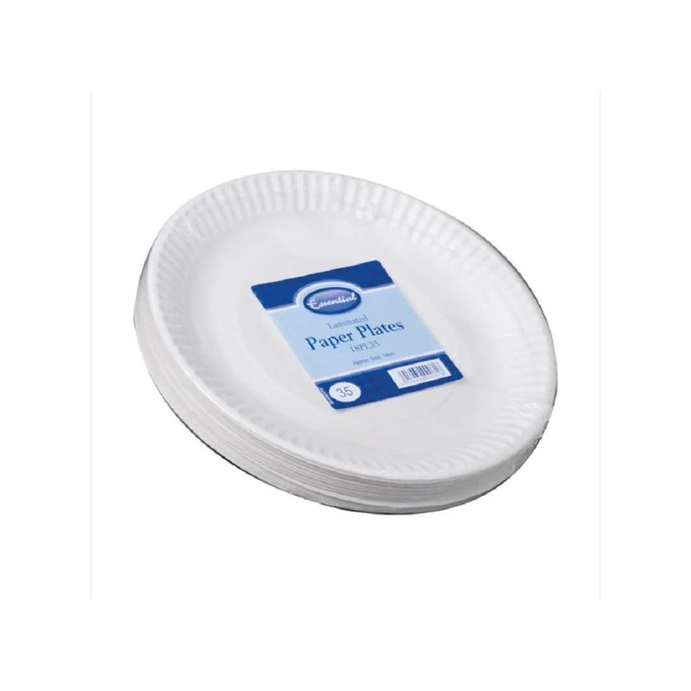 Pack of 35 white paper plates 7 inch 18cm