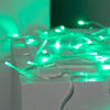 50 green LED battery string lights on clear cable 5m