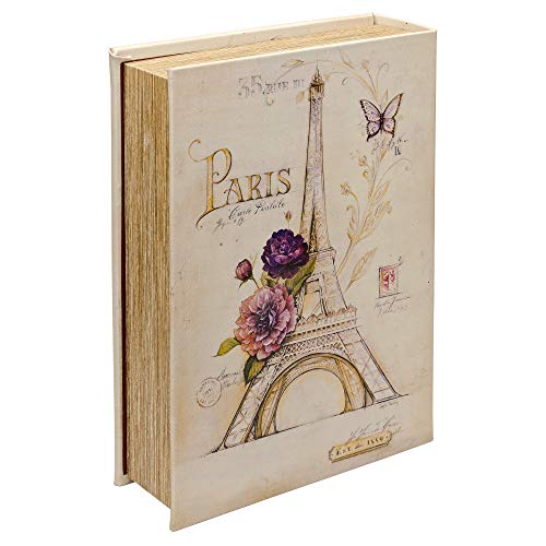 Febland mirrored Paris secret book storage box – cream