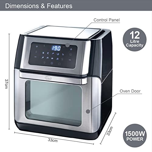 12L digital air fryer oven with adjustable temperature
