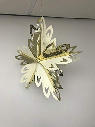 HARTES Cream & Gold Foil Christmas Ceiling Decorations (Small Star)