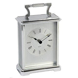 Silver Colour Design Roman Numerals Carriage Clock