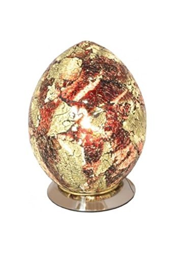Mosaic Egg Lamp Glass, Orange, Medium