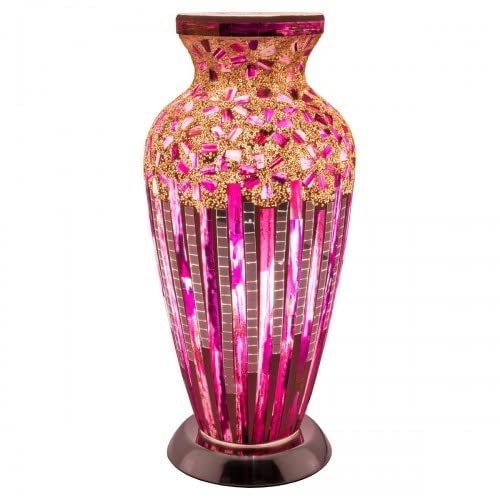 Mosaic Glass Vase Table/Bedroom Lamp - Lighting -Rose Deco- Includes E27 LED Bulb
