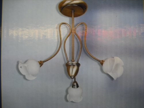 LIGHTZ antique brass three-light floral flush ceiling light