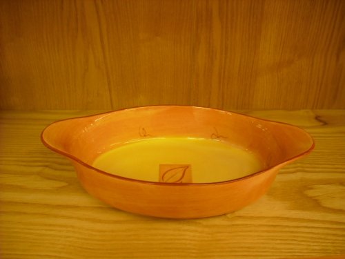Brown oval ovenproof casserole baking dish with handles