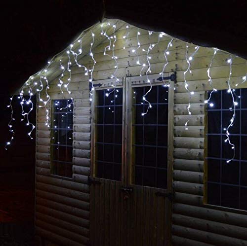288 bright white battery-operated icicle lights, 7m with timer