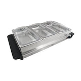 Quest serving pans removed to show warming tray base