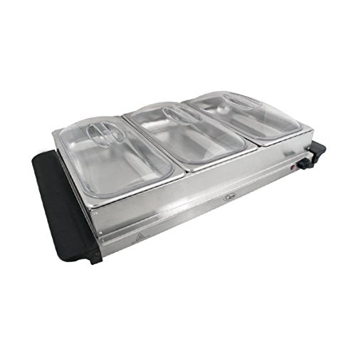 Quest serving pans removed to show warming tray base