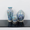 The Look Mosaic Glass Vase Lamp - Blue Art Deco Lighting ** Includes E27 LED Bulb ** - Bedroom/Hallway Lamp