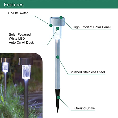 GardenKraft 36cm solar bollard garden lights