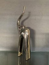 EXCLUSIVE Ceramic Art Tall Standing Elephant Ornament, Silver, 49CM Height