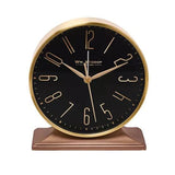 Compact William Widdop black gold bedside alarm clock