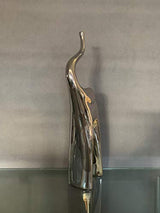 EXCLUSIVE Ceramic Art Tall Standing Elephant Ornament, Silver, 49CM Height
